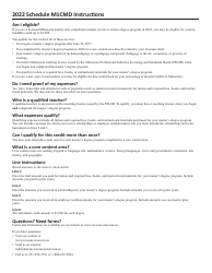 Schedule M1CMD Credit for Attaining Master&#039;s Degree in Teacher&#039;s Licensure Field - Minnesota, Page 2