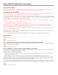 Schedule M2SBNC Federal Adjustments - Minnesota, Page 3