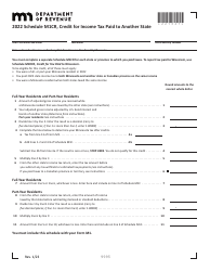 Schedule M1CR Credit for Income Tax Paid to Another State - Minnesota