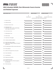 Schedule M2NM Non-minnesota Source Income and Related Expenses - Minnesota