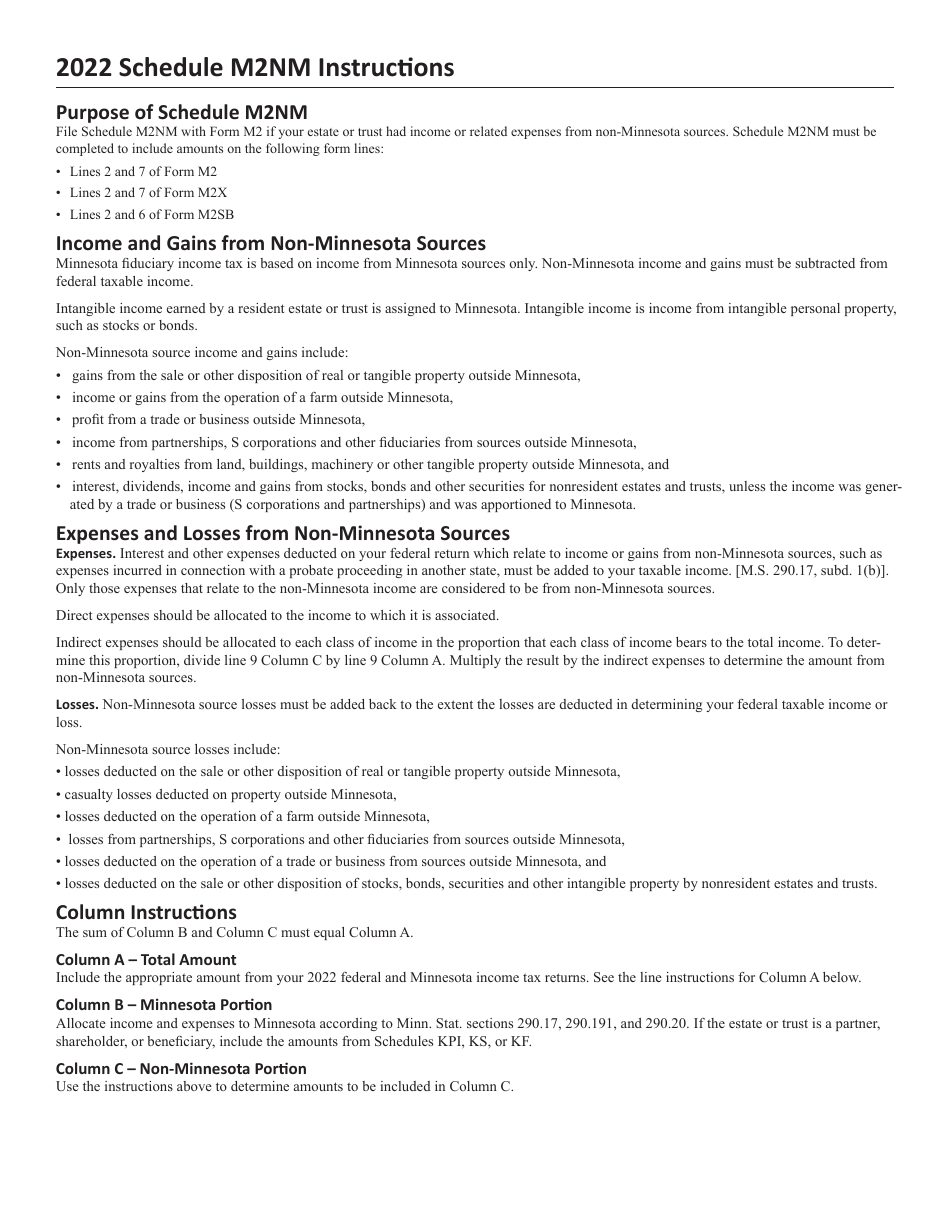 Schedule M2NM Non-minnesota Source Income and Related Expenses - Minnesota, Page 3