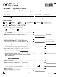 Document preview: Form M8 S Corporation Return - Minnesota, 2022
