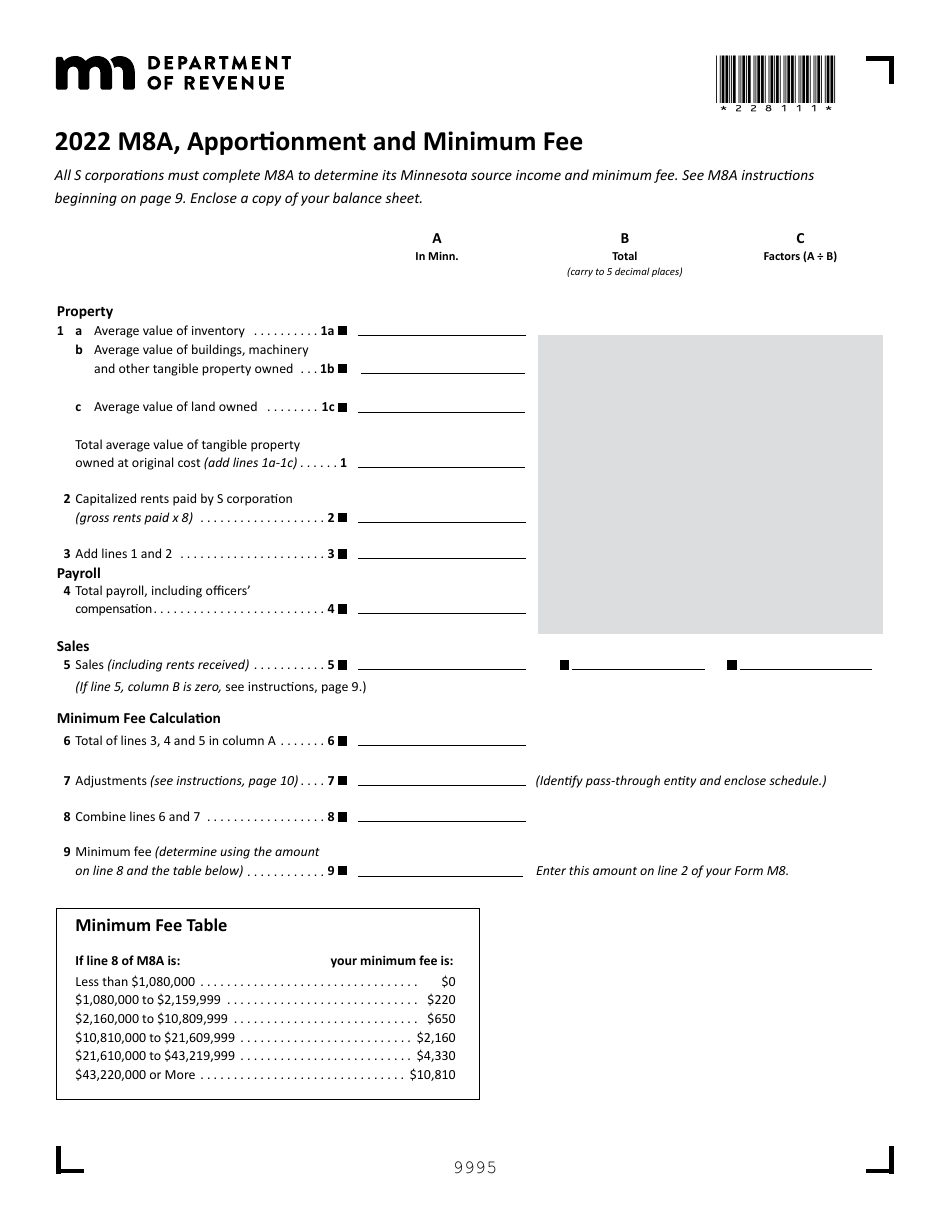 Form M8 S Corporation Return - Minnesota, Page 3