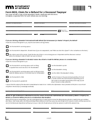 Document preview: Form M23 Claim for a Refund for a Deceased Taxpayer - Minnesota