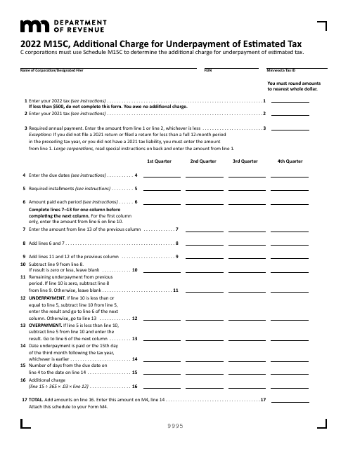 Form M15C 2022 Printable Pdf