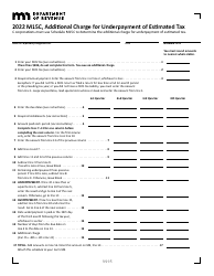 Form M15C Additional Charge for Underpayment of Estimated Tax - Minnesota