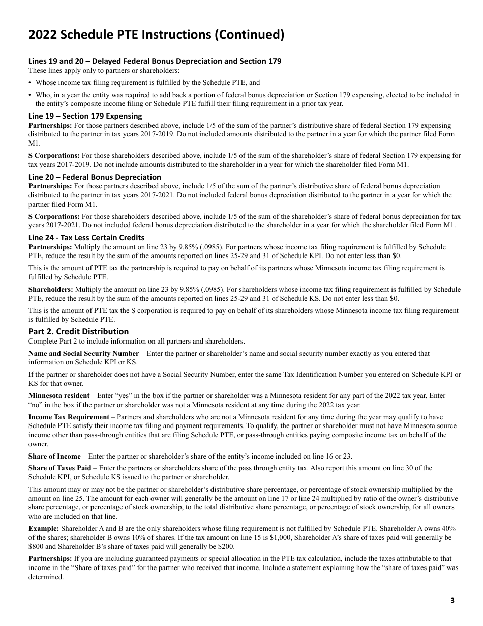 Schedule PTE Pass-Through Entity Tax - Minnesota, Page 5