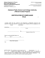 Document preview: DCM Form 9-HA Certification of Compliance - Administrative Code Title 16, Chapter 13b: Competitive Bidding for Certain Contracts of County and City Boards of Education - Alabama
