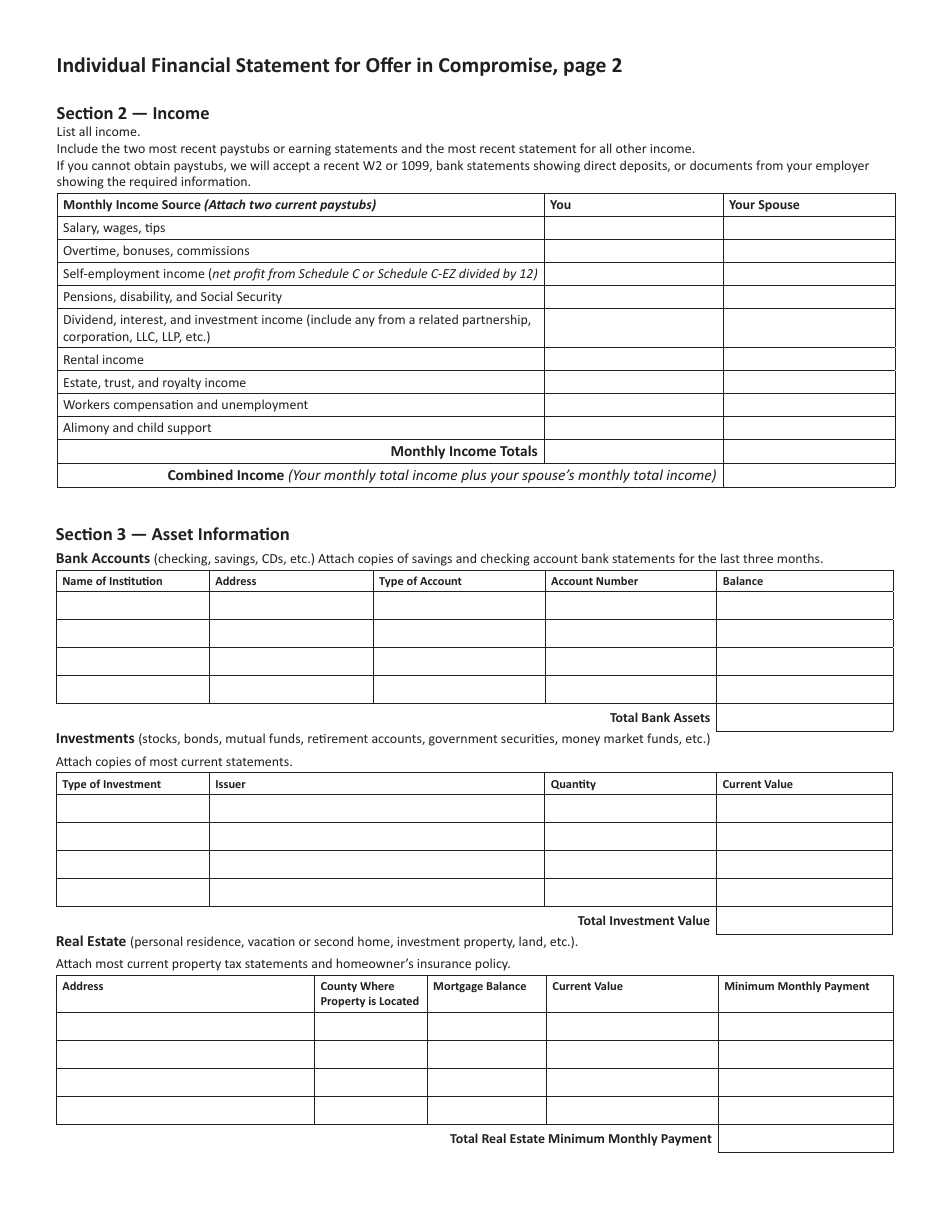 Compromise Questionnaire and Application - Minnesota, Page 4