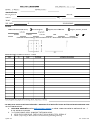 DNR Form 542-8170 Well Record Form - Iowa