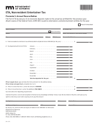 Document preview: Form ETA Nonresident Entertainer Tax - Minnesota