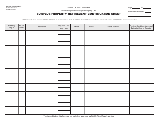 Form WV-103 Surplus Property Retirement Form - West Virginia, Page 2