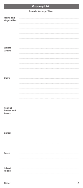 Grocery List - Vermont Download Pdf