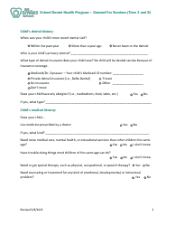 Consent for Services (Tiers 1 and 2) - School Dental Health Program - Vermont, Page 2