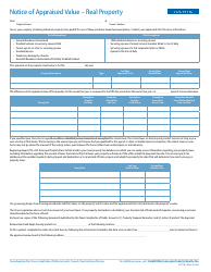 Document preview: Form 50-778 Notice of Appraised Value - Real Property - Texas