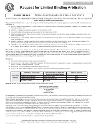 Document preview: Form AP-241 Request for Limited Binding Arbitration - Texas