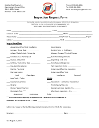 Document preview: Inspection Request Form - City of McAllen, Texas