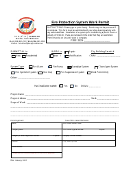 Document preview: Fire Protection System Work Permit - City of McAllen, Texas, 2023