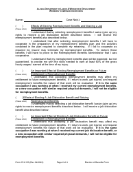 Form 07-6153 Reemployment, Election to Either Receive Reemployment Benefits or Waive Reemployment Benefits and Receive a Job Dislocation Benefit Instead - Alaska, Page 2