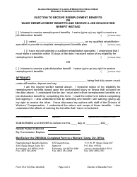 Form 07-6153 Reemployment, Election to Either Receive Reemployment Benefits or Waive Reemployment Benefits and Receive a Job Dislocation Benefit Instead - Alaska, Page 4