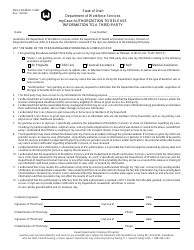 Document preview: Form DWS-ESD/WDD114MC Mycase Authorization to Release Information to a Third Party - Utah