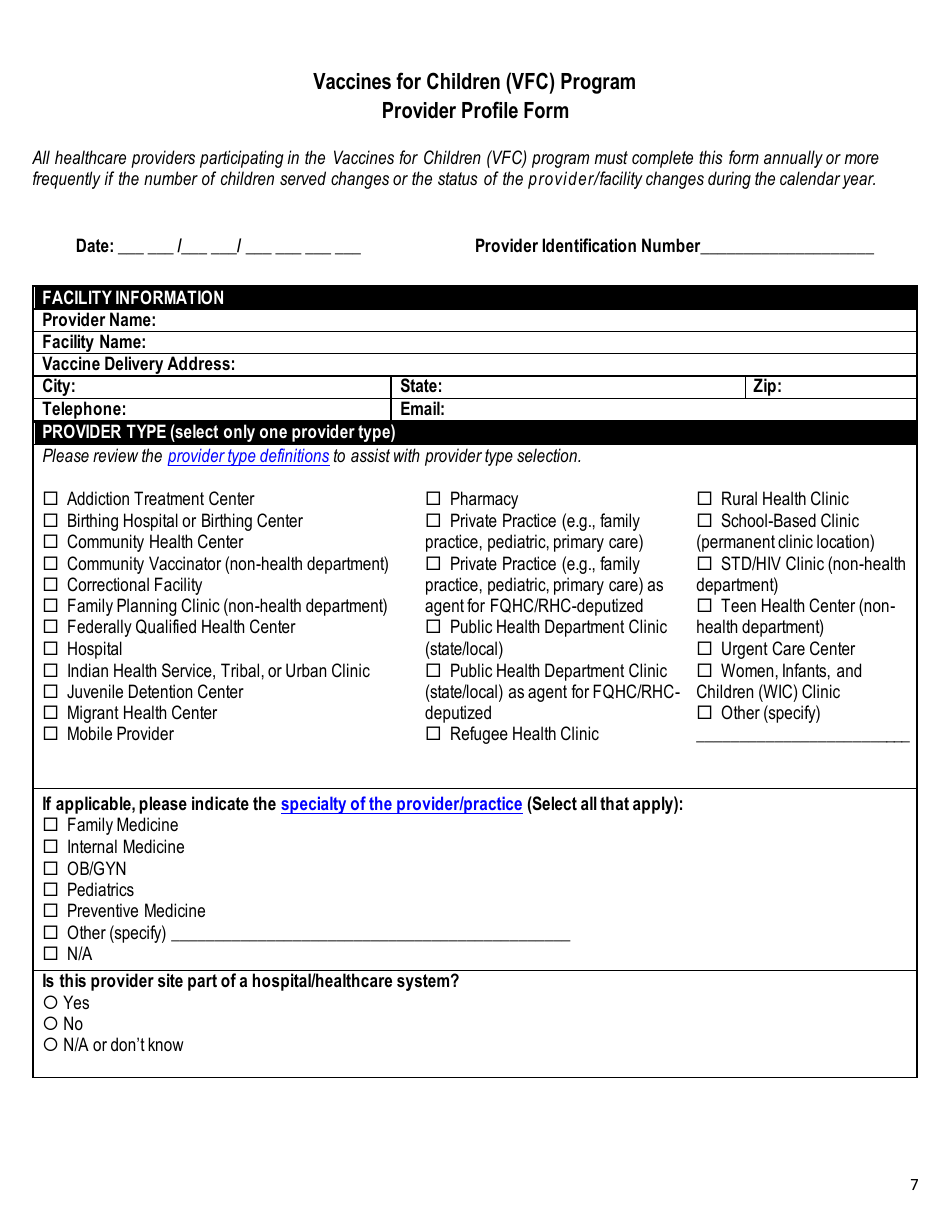 Vermont Child Vaccine Program Provider Agreement - Vermont, Page 7
