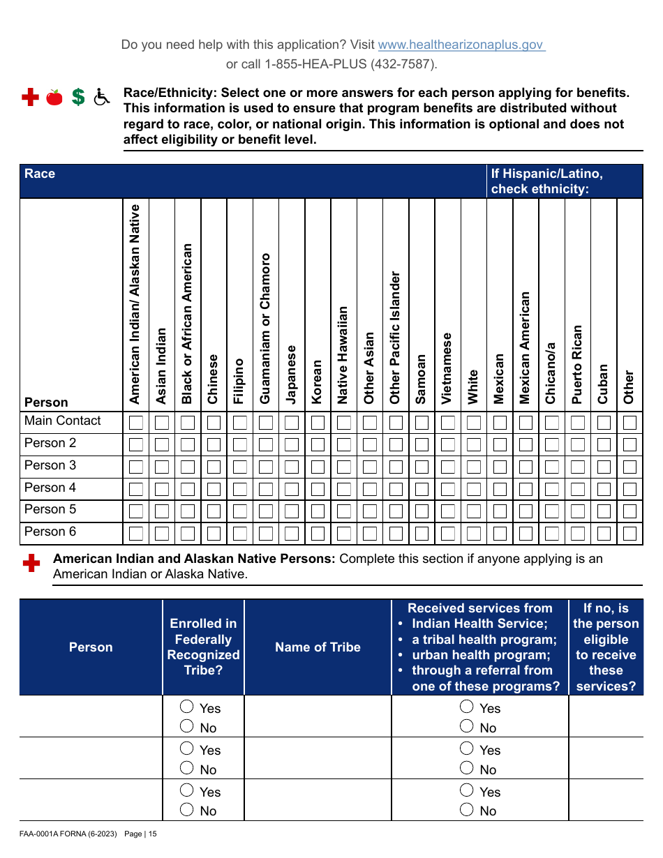 Form FAA-0001A Application for Benefits - Arizona, Page 25