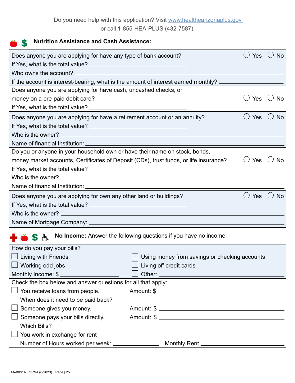 Form FAA-0001A Application for Benefits - Arizona, Page 35
