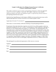 Document preview: Sex Offender Investor/Investee Certification (Venture Capital/Equity Program) - Sample Certification - Minnesota