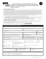 Document preview: Disability Rent Increase Exemption Initial Application - New York City (French)