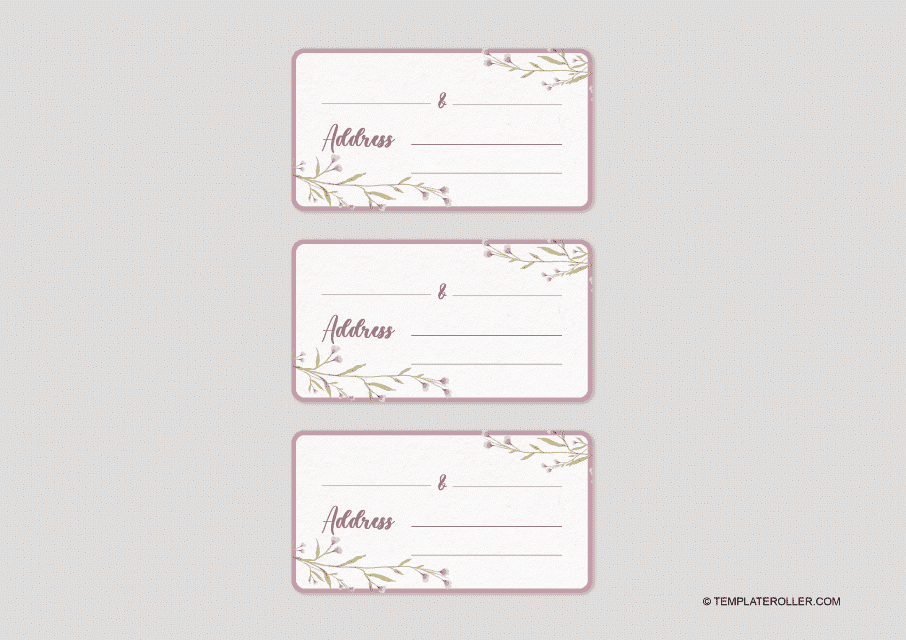 Wedding Address Lable Template - Pink