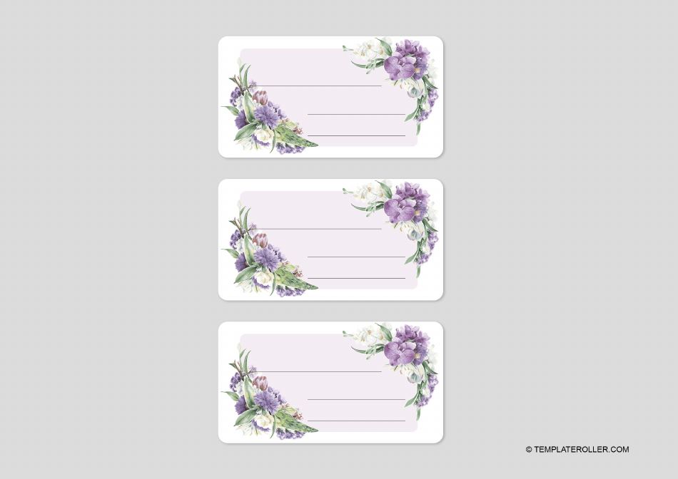 Wedding Address Lable Template with Flowers