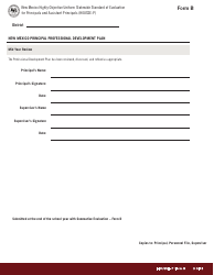 Form B New Mexico Principal Professional Development Plan - New Mexico, Page 3