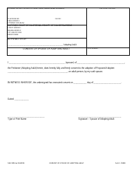 Document preview: Form SB-37456 Consent of Spouse of Adopting Adult - County of San Bernardino, California