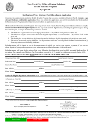 Document preview: Notification of Your Medicare Part B Enrollment Application - Health Benefits Program - New York City