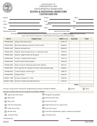 Document preview: Seating and Positioning Order Form - Custom Sidelyer - Tennessee