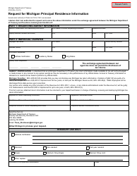 Document preview: Form 4169 Request for Michigan Principal Residence Information - Michigan