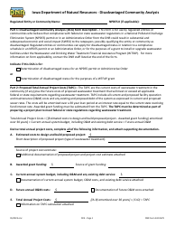 Document preview: DNR Form 542-0679 Iowa Department of Natural Resources - Disadvantaged Community Analysis - Iowa