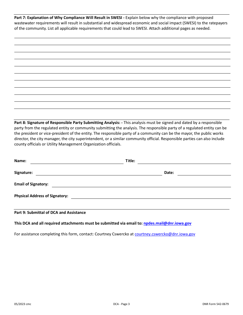 DNR Form 542-0679 Iowa Department of Natural Resources - Disadvantaged Community Analysis - Iowa, Page 3