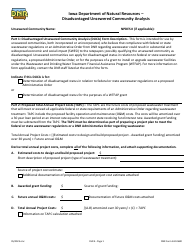 DNR Form 542-0680 Disadvantaged Unsewered Community Analysis - Iowa