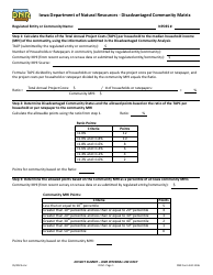 Document preview: DNR Form 542-1246 Disadvantaged Community Matrix - Iowa