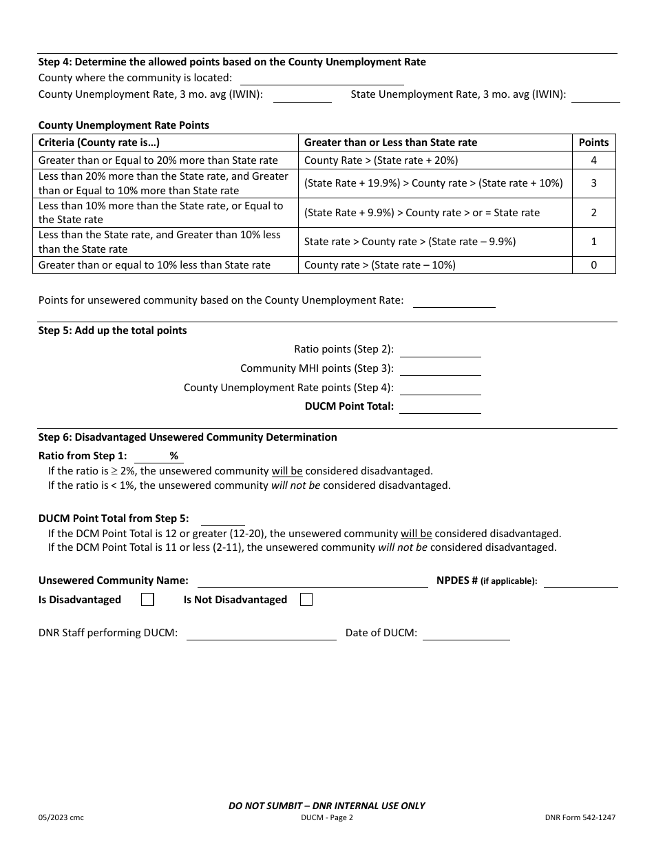 DNR Form 542-1247 Disadvantaged Unsewered Community Matrix - Iowa, Page 2