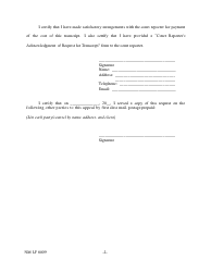 Form NM LF8009 Request for Transcript for Appeal and Certificate of Satisfactory Arrangements - New Mexico, Page 2