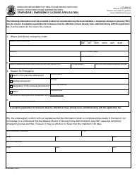 Document preview: Form MO580-2664 Temporary Emergency License Application - Missouri
