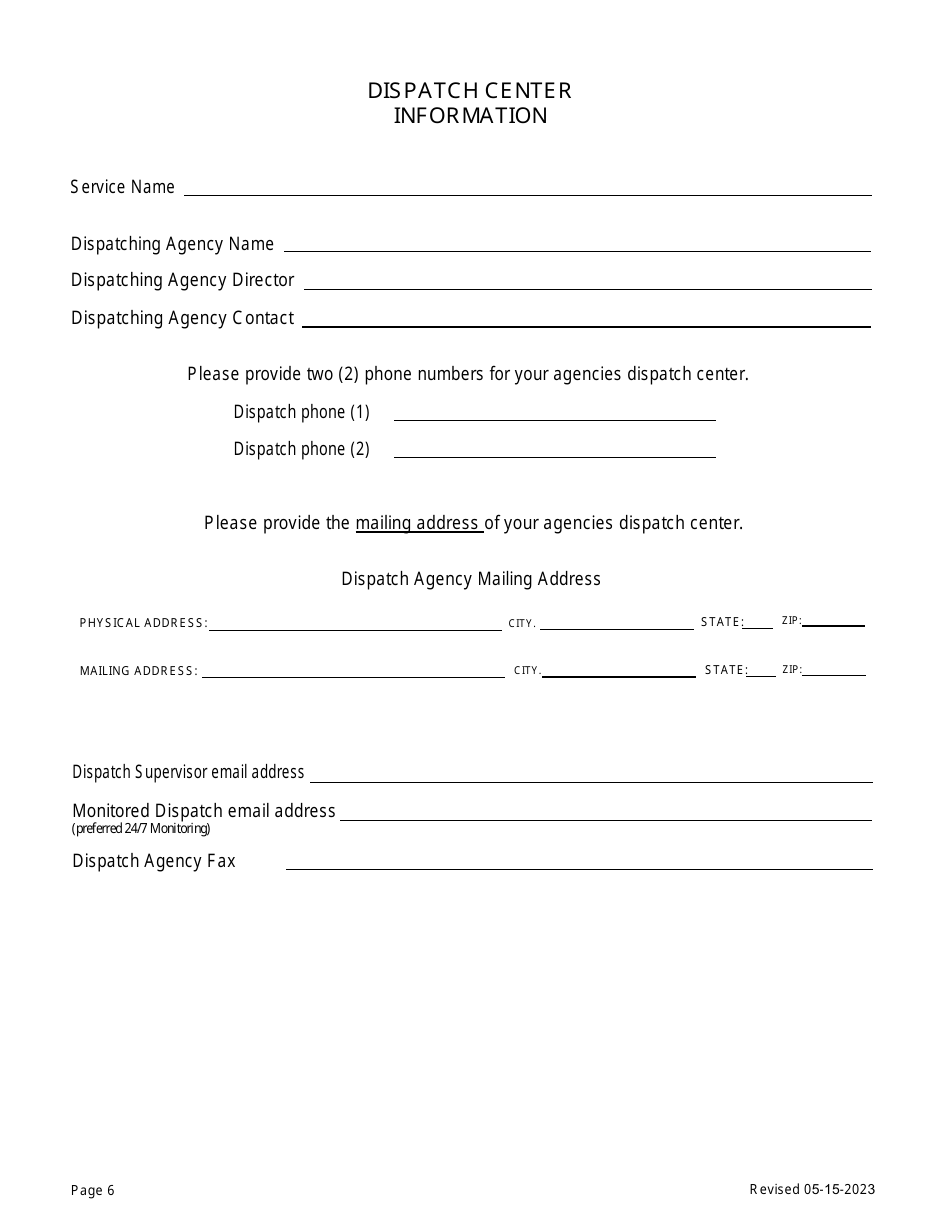 EMS Provider Service License Application - Alabama, Page 6