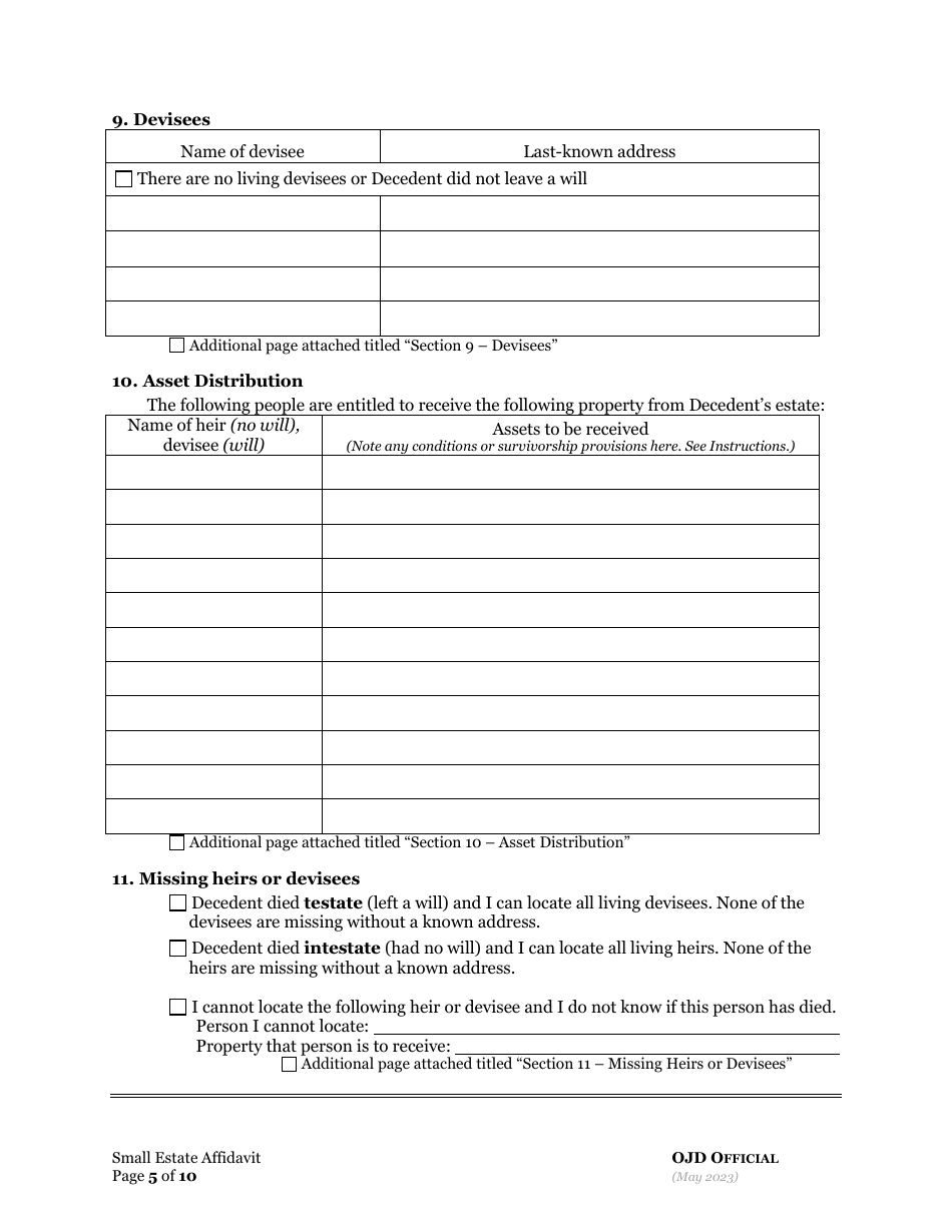 Small Estate Affidavit - Oregon, Page 12