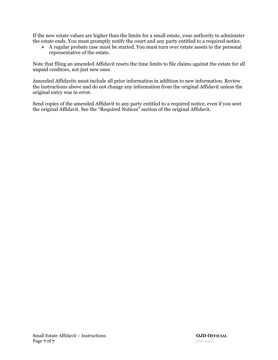 Small Estate Affidavit - Oregon, Page 7