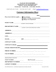 Document preview: Customer Information Sheet - New Hampshire