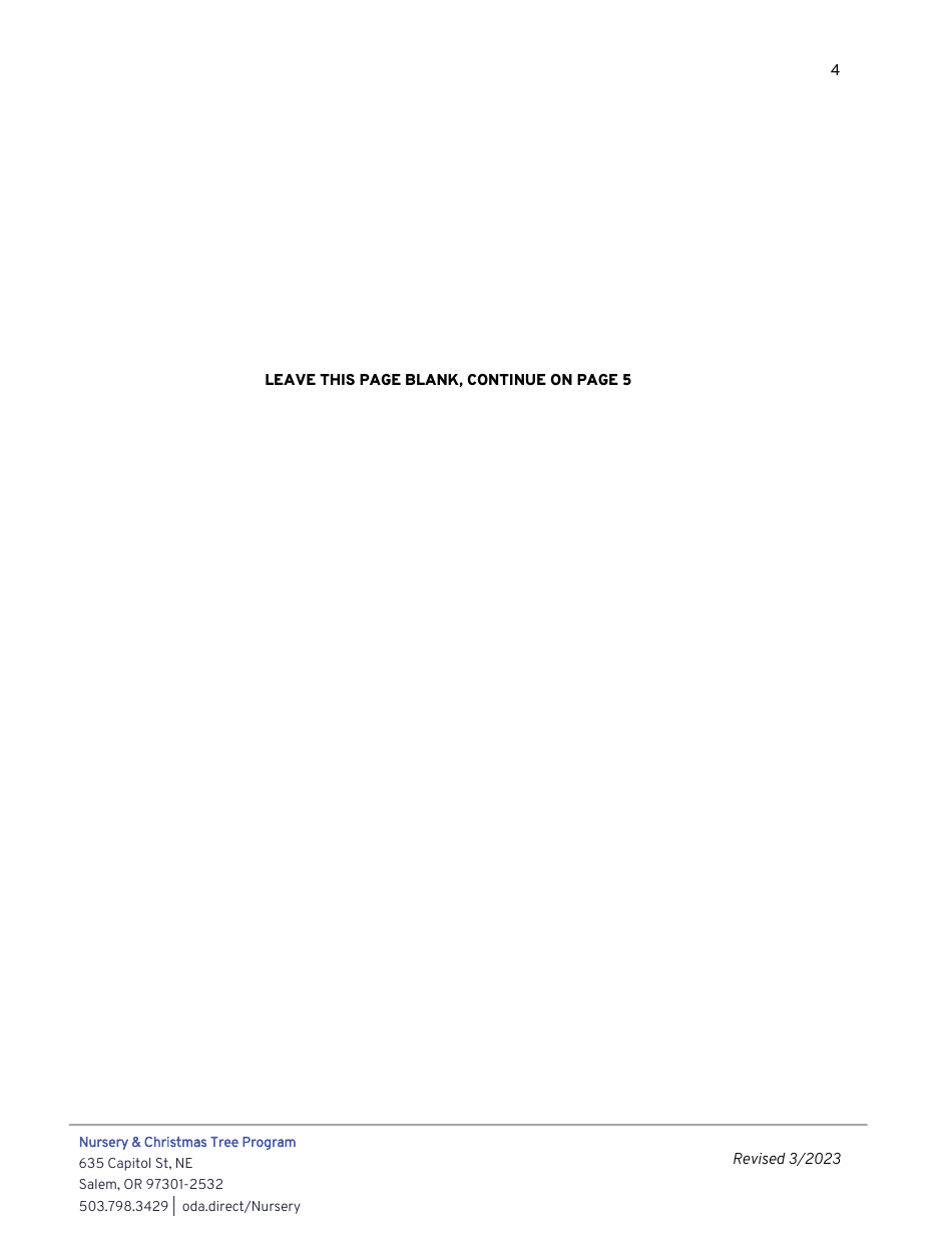 Nursery License Application - Oregon, Page 4
