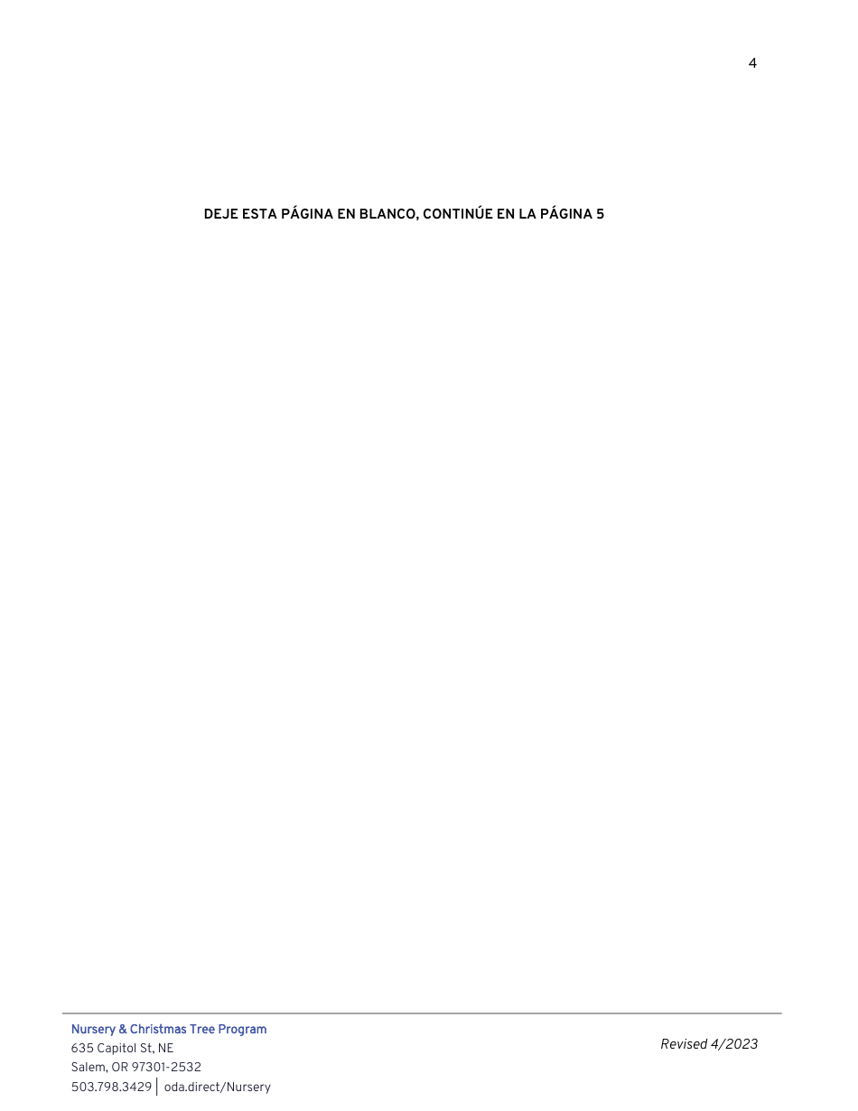 Solicitud De Licencia De Vivero - Oregon (Spanish), Page 4